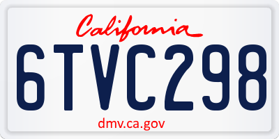 CA license plate 6TVC298