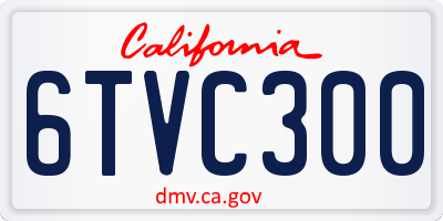 CA license plate 6TVC300