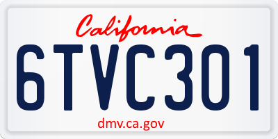 CA license plate 6TVC301