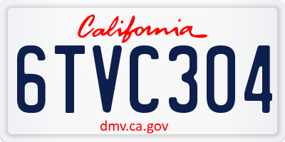 CA license plate 6TVC304