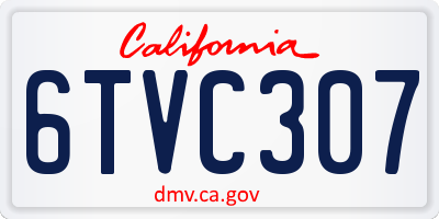 CA license plate 6TVC307