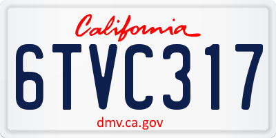 CA license plate 6TVC317