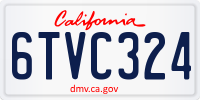 CA license plate 6TVC324