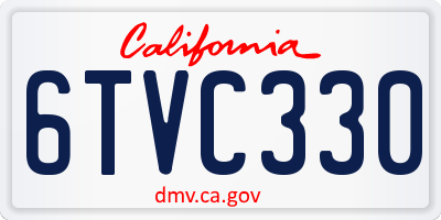 CA license plate 6TVC330