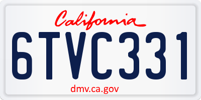 CA license plate 6TVC331