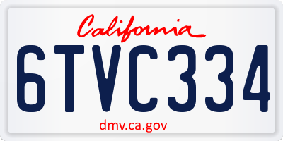 CA license plate 6TVC334