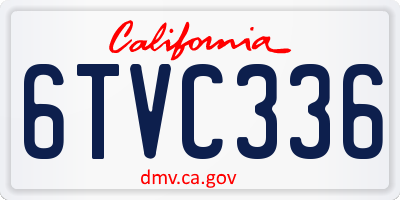 CA license plate 6TVC336