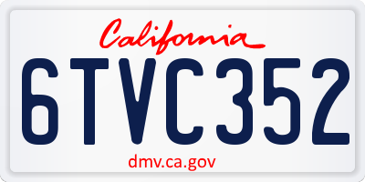 CA license plate 6TVC352