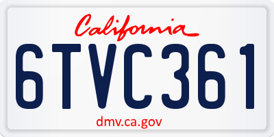 CA license plate 6TVC361