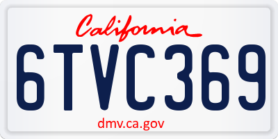 CA license plate 6TVC369