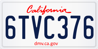 CA license plate 6TVC376