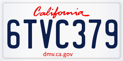 CA license plate 6TVC379