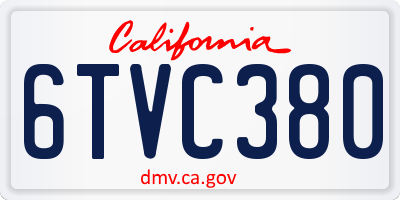 CA license plate 6TVC380