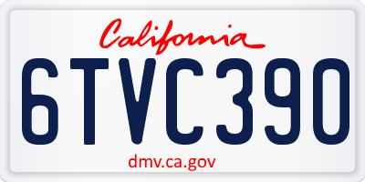 CA license plate 6TVC390