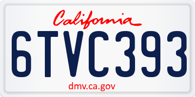 CA license plate 6TVC393