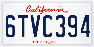 CA license plate 6TVC394