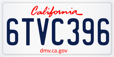 CA license plate 6TVC396