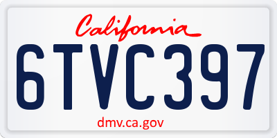 CA license plate 6TVC397