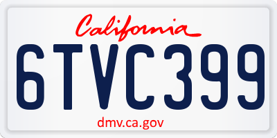 CA license plate 6TVC399
