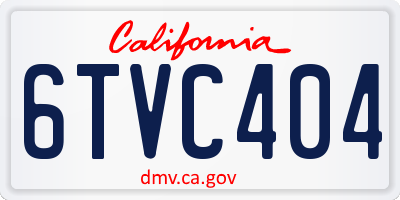CA license plate 6TVC404