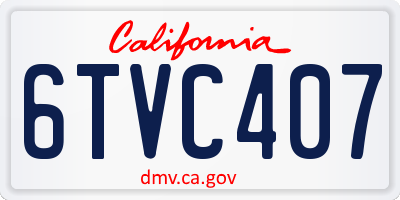 CA license plate 6TVC407