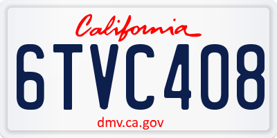 CA license plate 6TVC408