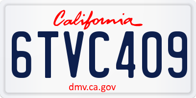 CA license plate 6TVC409