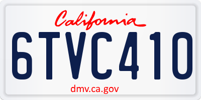 CA license plate 6TVC410