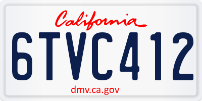 CA license plate 6TVC412