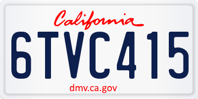 CA license plate 6TVC415