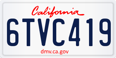 CA license plate 6TVC419