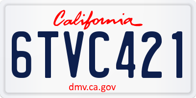 CA license plate 6TVC421