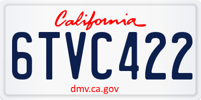 CA license plate 6TVC422