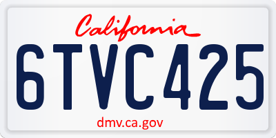 CA license plate 6TVC425