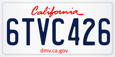 CA license plate 6TVC426