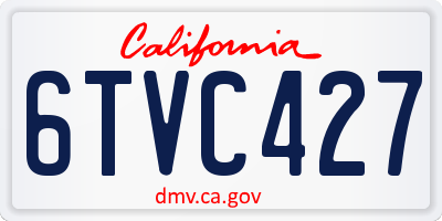 CA license plate 6TVC427