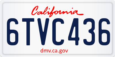 CA license plate 6TVC436