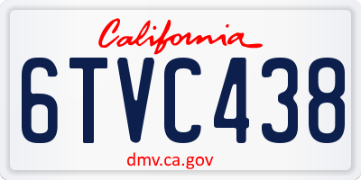 CA license plate 6TVC438