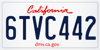 CA license plate 6TVC442