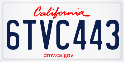 CA license plate 6TVC443