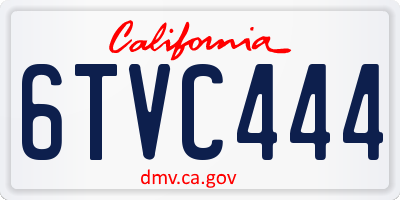 CA license plate 6TVC444