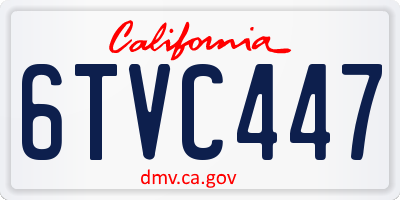 CA license plate 6TVC447