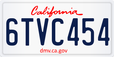 CA license plate 6TVC454
