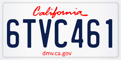 CA license plate 6TVC461