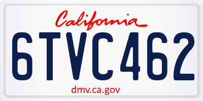 CA license plate 6TVC462