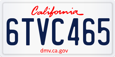 CA license plate 6TVC465