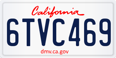 CA license plate 6TVC469