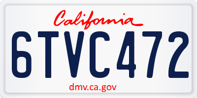 CA license plate 6TVC472