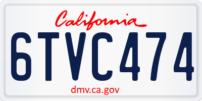 CA license plate 6TVC474