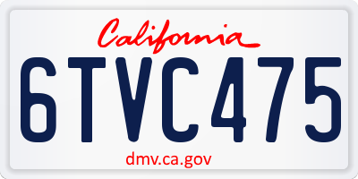 CA license plate 6TVC475